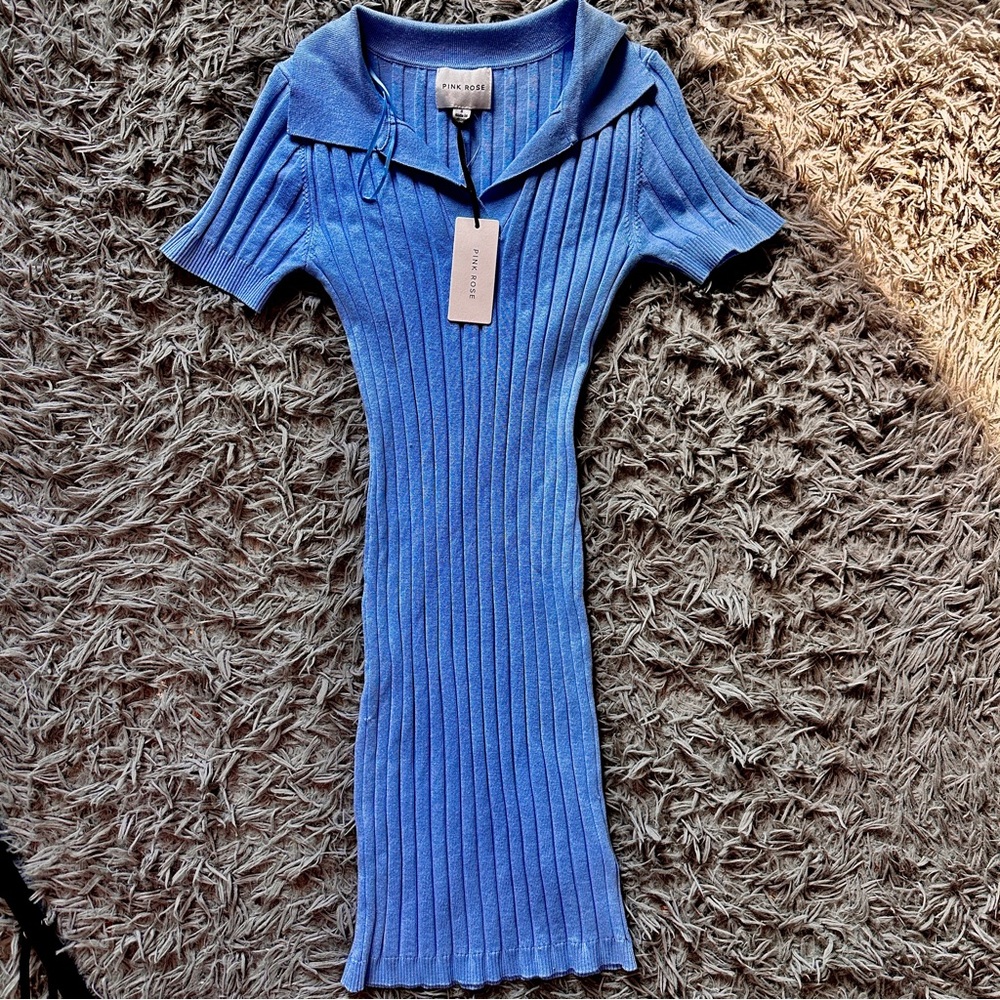 Light Baby Blue Dress, Collared